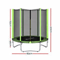 Everfit 6FT Kids Trampoline Round Rebounder with Enclosure Net Green