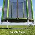 Everfit 6FT Kids Trampoline Round Rebounder with Enclosure Net Green
