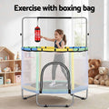 Everfit 55inch Trampoline Kids Rebounder with Basketball Set Sandbag Boxing Game