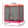 Everfit Kids 4.5FT Trampoline Rectangle Rebounder with Basketball Hoop Pink