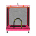 Everfit Kids 4.5FT Trampoline Rectangle Rebounder with Basketball Hoop Pink