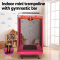 Everfit Kids 4.5FT Trampoline Rectangle Rebounder with Basketball Hoop Pink