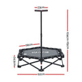 Everfit Foldable Trampoline Rebounder Adjustable Handle Black