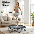 Everfit Foldable Trampoline Rebounder Adjustable Handle Black