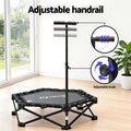 Everfit Foldable Trampoline Rebounder Adjustable Handle Black