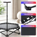 Everfit Foldable Trampoline Rebounder Adjustable Handle Black