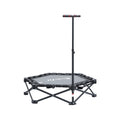 Everfit Foldable Trampoline Rebounder Adjustable Handle Black