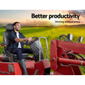 Giantz Tractor Seat Universal Forklift Excavator PU Leather Backrest