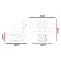 Giantz Tractor Seat Universal PU Leather Forklift Excavator Digger