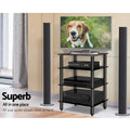 Artiss TV Stand 4 Tier Tempered Glass Storage Shelf Entertainment Unit