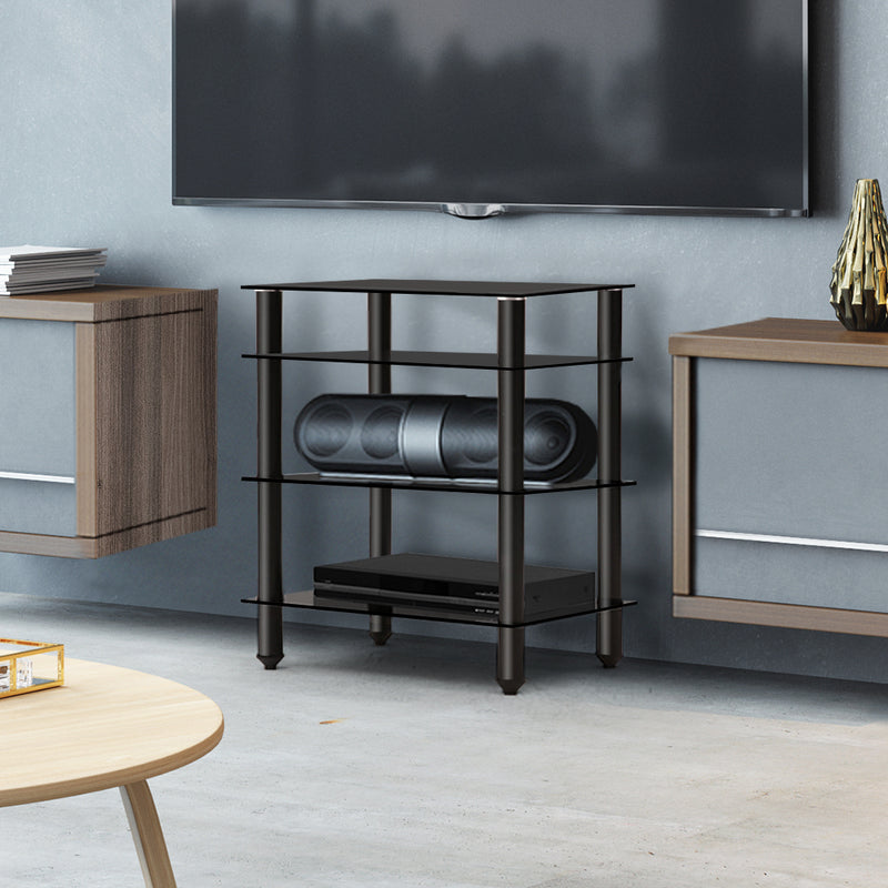 Artiss TV Stand 4 Tier Tempered Glass Storage Shelf Entertainment Unit