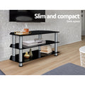 Artiss TV Stand 3 Tier Tempered Glass Storage Shelf Entertainment Unit