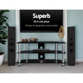 Artiss TV Stand 3 Tier Tempered Glass Storage Shelf Entertainment Unit