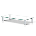 Artiss Monitor Stand Riser Height Adjustable Glass Shelf Laptop