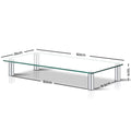 Artiss Monitor Stand Riser Height Adjustable Glass Shelf Laptop