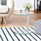 Artiss Oval Coffee Table 45cm Tempered Glass Cafe Side End