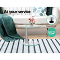 Artiss Oval Coffee Table 45cm Tempered Glass Cafe Side End