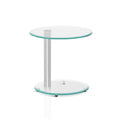 Artiss Oval Coffee Table 45cm Tempered Glass Cafe Side End