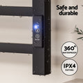 Devanti Heated Towel Rail 8 Bar Electric Timer Warmer Rack