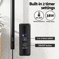 Devanti Heated Towel Rail Timer Electric Warmer Vertical Black