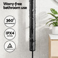 Devanti Heated Towel Rail Timer Electric Warmer Vertical Black