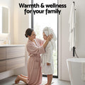 Devanti Heated Towel Rail Timer Electric Warmer Vertical Black
