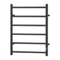 Devanti Heated Towel Rail 6 Round Bars  with Timer Electric Heater Warmer Rack