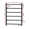 Devanti Heated Towel Rail 6 Round Bars Timer Electric Warmer