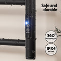 Devanti Heated Towel Rail 6 Round Bars Timer Electric Warmer