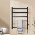 Devanti Heated Towel Rail 6 Round Bars Timer Electric Warmer