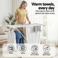 Devanti Heated Towel Rail 8 Bars Electric Clothes Airer Foldable