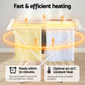 Devanti Heated Towel Rail 8 Bars Electric Clothes Airer Foldable