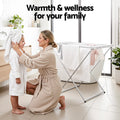 Devanti Heated Towel Rail 8 Bars Electric Clothes Airer Foldable