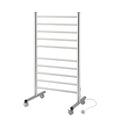 Devanti 10-Bar Freestanding Heated Towel Rail 3-5 Mins Fast Heating Electric Towel Warmer for Bathroom Winter Drying Stainless Steel Plug In 100W