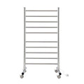 Devanti 10-Bar Freestanding Heated Towel Rail 3-5 Mins Fast Heating Electric Towel Warmer for Bathroom Winter Drying Stainless Steel Plug In 100W