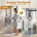 Devanti Electric Heated Towel Rail Rack 6 Bars Freestanding Clothes Dry Warmer