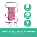 Devanti Electric Heated Towel Rail 5 Bars Freestanding Clothes Dryer