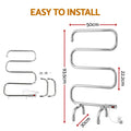 Devanti Electric Heated Towel Rail Rack 5 Bars Freestanding Clothes Dry Warmer