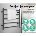 Devanti Electric Heated Towel Rail 5 Bar Wall Mounted Warmer