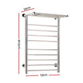Devanti Electric Heated Towel Rail 14 Bar Wall Mount Clothes Dryer