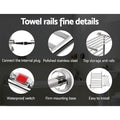 Devanti Electric Heated Towel Rail 14 Bar Wall Mount Clothes Dryer