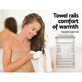Devanti Electric Heated Towel Rail 14 Bar Wall Mount Clothes Dryer