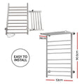 Devanti Heated Towel Rail Bathroom Electric Warmer Clothes Rack Stainless Steel
