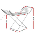 Devanti Electric Heated Towel Rail 18 Bars Freestanding Clothes Dryer