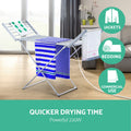 Devanti Electric Heated Towel Rail 18 Bars Freestanding Clothes Dryer
