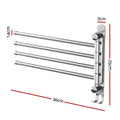 Stainless Steel Towel Rail 4 Bar Wall Mounted Swivel Rack Holder