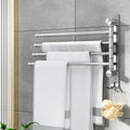 Stainless Steel Towel Rail 4 Bar Wall Mounted Swivel Rack Holder