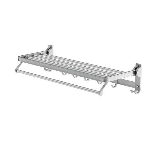 Towel Rail 4 Bars Wall Mounted Aluminium Foldable Hanging Rack
