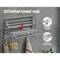 Towel Rail 4 Bars Wall Mounted Aluminium Foldable Hanging Rack