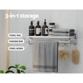 Towel Rail 4 Bars Wall Mounted Aluminium Foldable Hanging Rack